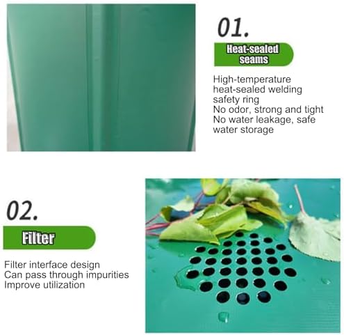 Folding Rainwater Collection Barrel with Filter and Spigot, Portable Water Storage System for Garden and Patio Use - Image 5