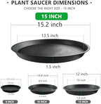 6 Pack 15 Inch Black Plant Saucers, Heavy Duty PP Trays for Big Pots - Image 2