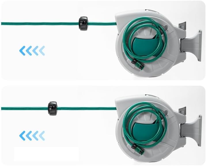 Retractable Garden Hose Reel – 1/2 in x 65 ft, Wall Mounted, 180° Swivel, Auto-Rewind, Anti-Kink, Heavy Duty PVC, 8-design Spray Nozzle – Perfect for Garden Watering, Car Washing, Pet Bathing - Image 5