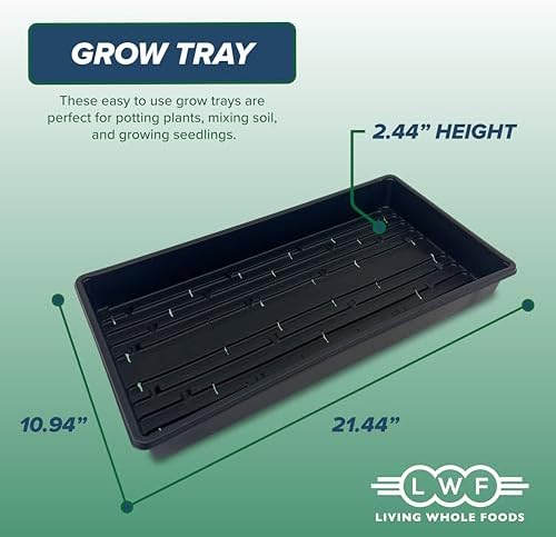 10 Plant Growing Trays (WITH Drain Holes) - 20" x 10" - Perfect Garden Seed Starter Grow Trays: For Seedlings, Indoor Gardening, Growing Microgreens, Wheatgrass & More - Soil or Hydroponic - Image 2