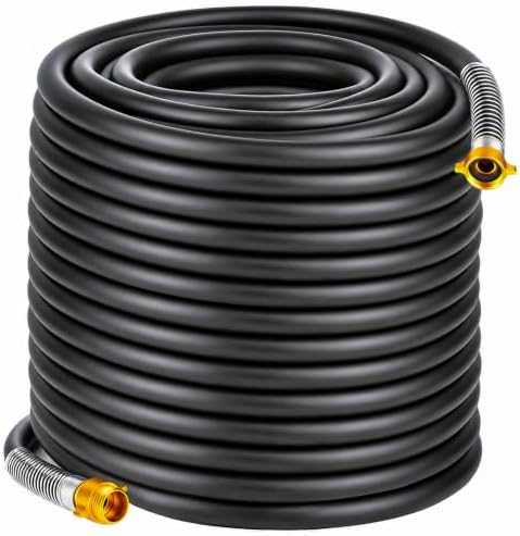 Garden Hose 5/8" x 125ft 4-Layer Heavy Duty Hose with 800 PSI Burst Pressure – Kink Resistant Flexible All-Weather Outdoor Hose for Yard Car Wash Pets Black by Unknown