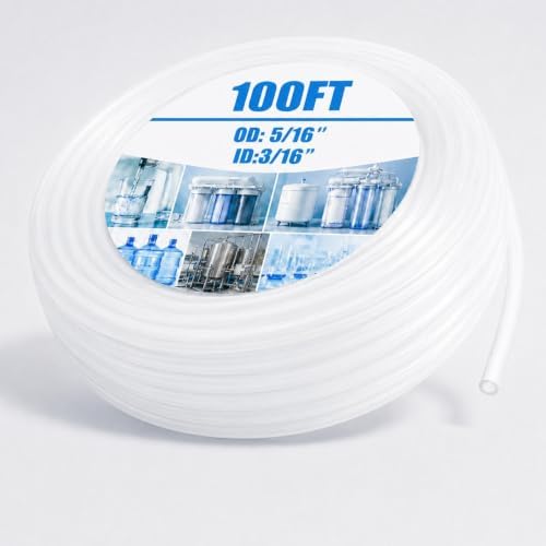 Nuanchu 100ft Polyethylene Tubing, 5/16" Od, 3/16" Id, 1/16" Wall, Transpare by Nuanchu