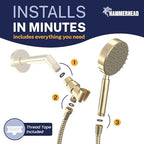 HammerHead Metal 1-Spray Shower Head with Handheld High Pressure, Long Hose - Image 5