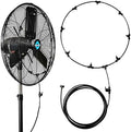 Tornado 20 Inch Outdoor Misting Kit for Fan Cooling, Portable Mister System with 19.6FT Line & 8 Brass Nozzles for Patio, Party, Porch, Garden, Outdoor Fan Accessory by Tornado