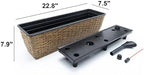 Wicker Rectangle Planters with Self-Watering System, 2-Pack, Brown - Image 4