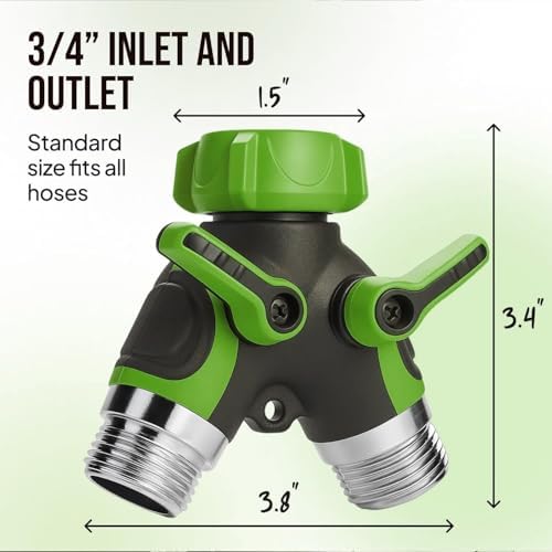 Garden Hose Splitter 2 Way Heavy Duty - Leakproof Full Metal Body Faucet Spigot Splitter (2 pack) - Image 6