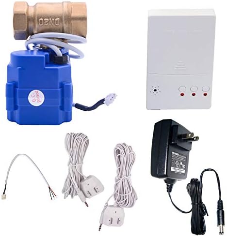 E-SDS Automatic Water Leak Detector with Shutoff Valve, Sounds Alarm by E-SDS