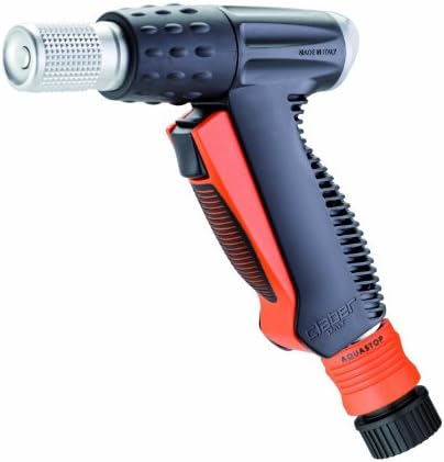 Claber 9567 Metal-Jet Garden Hose Nozzle,Black, Orange, Chrome by Claber