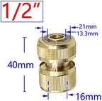 Hose Connector Adapter Brass 1/2 Inch 3/8 Inch 5/8 Inch 3/4 Inch Garden Hose Quick Coupling Copper Water Stop Connector 16mm 20mm Irrigation Hose Adapter 5pc (Color : 1I2 Waterstop) - Image 3