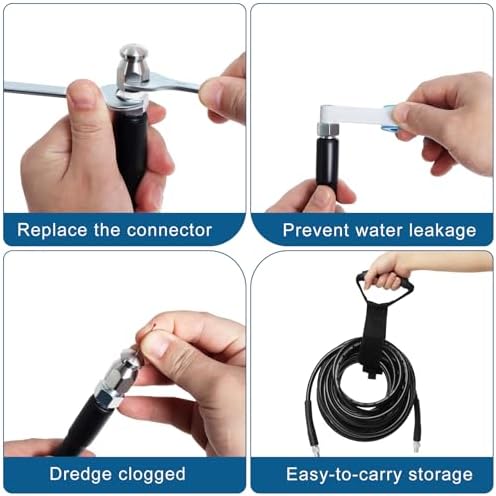 50FT 1/4-In Sewer Jetter Kit, 5800 PSI Pressure Washer Drain Cleaner Hose - Image 6