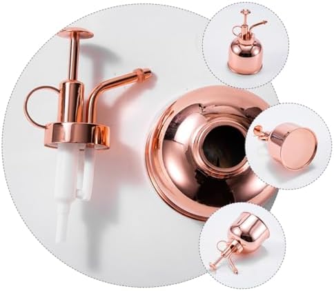 Totority Vintage Succulent Watering Can with Pump Rose Gold Stainless Steel Plant Spray Bottle for Indoor Gardening and Multi-use Plant Care - Image 2