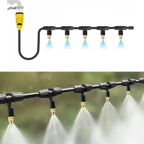 Garden Irrigation Misting Hose Kit with Detachable Brass Sprinklers by YXXSDP