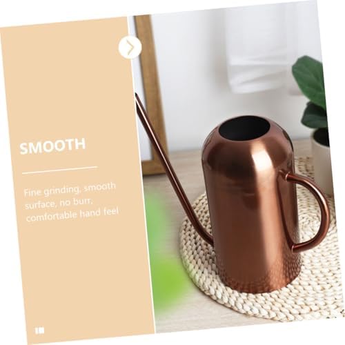 Vintage Stainless Steel Watering Can, 1.5l Coffee Flower Pot - Image 2
