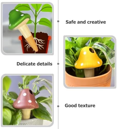 Tofficu 4pcs Mushroom Shape Clay Self-Watering Globe for Potted Plants - Image 3