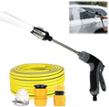 High Pressure Washer Gun with Foam Cannon, 360° Nozzle, Adjustable Spray, Trigger Lock, Fits Garden Hose, Car & Patio Cleaning (T8 Long Lance + 3 Connectors + 5-Meter Round Hose) by Unknown