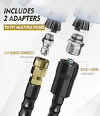 Pressure Washer Gun and Hose Kit, 4800PSI Flexible & Kink-Resistant - Steel Braided & Durable High Power Washer Hose 25 FT with 3/8" Swivel Quick Connector and M22 14mm Adapters & 5 Nozzles - Image 7