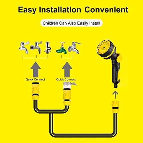 Xiaochen Heavy Duty Adjustable Garden Hose Nozzle Garden Hose Nozzle Heavy Duty Hose Nozzle Thumb Control Ajustable Hose Spray Nozzle Water Guns Outdoor Garden Irrigation Tools (Color : Black) - Image 4