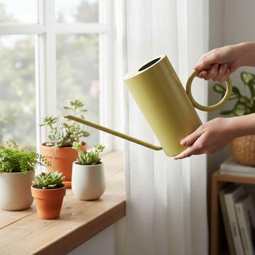 Long Spout Watering Can for Indoor Plants, Succulents (Yellow) - Image 7