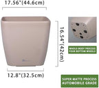 Dexceder 18x17 Self Watering Planter with Wheels (Taupe Matte) - Image 3