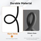 Heavy Duty Garden Hose 50 FT x 5/8"- Non-Expandable Hybrid Rubber Water Hose, Flexible & Leakproof All-Weather Yard Hose with Male to Female Solid Fittings, Black/Orange - Image 4