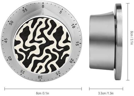 Mechanical Kitchen Timers for Cooking,Abstract Animal Print Printed 60 Minute Magnetic Countdown Timer,Cute Cooking Timers with Alarm,Stainless Steel Time Timer Manual No Batteries Required - Image 2