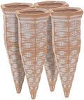 Relaxdays Clay Watering Spikes, Set of 4, Stakes for 1.5 L Plastic Bottes, for Indoor & Outdoor Plants, Terracotta, 100% Ceramic, 13.5 x 5.5 x 5 cm by Relaxdays