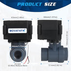 3/4" Motorized Ball Valve UPVC - 2 Wire Auto Return Electric Water Valve with Full Port, 9-24V AC/DC Automatic Ball Valve, IP67 - Image 3