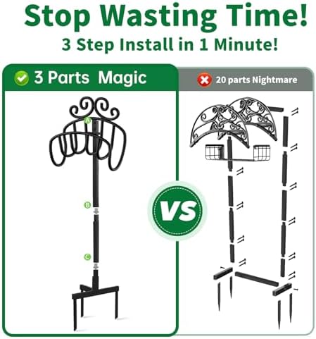 Hose Holder for Outside Freestanding+8 Pack Solar Pathway Lights Outdoor - Image 2