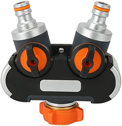 Water Tap Splitter, Hose Splitter 2 Way Valve Aluminum Alloy ABS Faucet Garden Irrigation Balcony Car Washing by Unknown