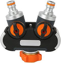 Water Tap Splitter, Hose Splitter 2 Way Valve Aluminum Alloy ABS Faucet Garden Irrigation Balcony Car Washing by Unknown