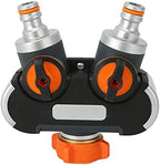 Water Tap Splitter, Hose Splitter 2 Way Valve Aluminum Alloy ABS Faucet Garden Irrigation Balcony Car Washing by Unknown