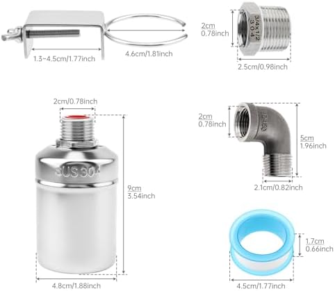 4Pack Float Valve 304 Stainless Steel Automatic Water Float Valve 1/2" 3/4" - Image 2