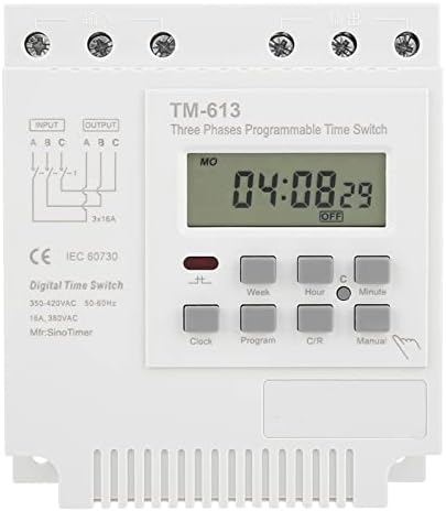 Smart Digital Programmable Timer Switch Three Phase 380V Weekly Time Relay 17 On Off Settings High Power 4KW for Industrial Equipment Water Pumps Commercial Lighting Systems - Image 6