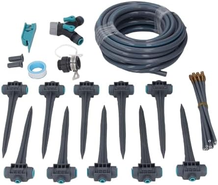 Garden Irrigation System 3 Modes Automatic Watering Irrigation Kit with 32.8ft PE Hose 360° Adjustable Nozzles for Courtyard Greenhouse Garden Watering System Aluminum Alloy - Image 3