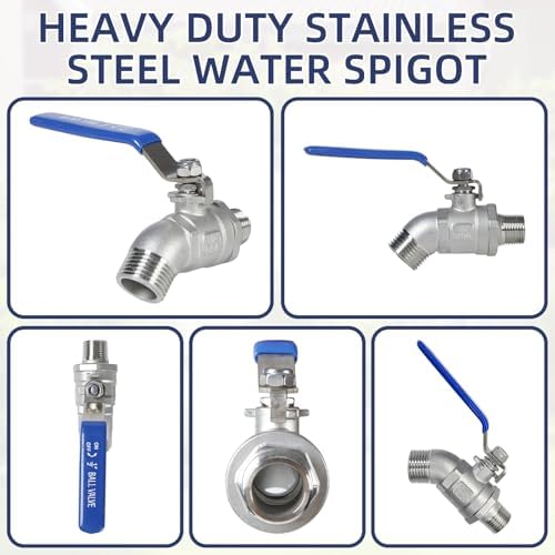 5 Pack Garden Hose Bib Stainless Steel Water Spigot 1/2" Male NPT Inlet x 3/4" Male GHT Threaded High Flow Faucet Outdoor Spigot (1/2" x 3/4") - Image 3