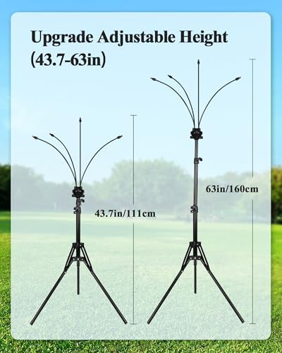 Rafow Standing Misters for Outside Patio - Adjustable Height 3.6-5.2FT Misting System Line 26.5FT Portable Water Misters for Cooling Outdoor with Tripod Base Stand Mister for Backyard Pool BBQ Party - Image 5