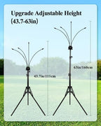 Rafow Standing Misters for Outside Patio - Adjustable Height 3.6-5.2FT Misting System Line 26.5FT Portable Water Misters for Cooling Outdoor with Tripod Base Stand Mister for Backyard Pool BBQ Party - Image 5