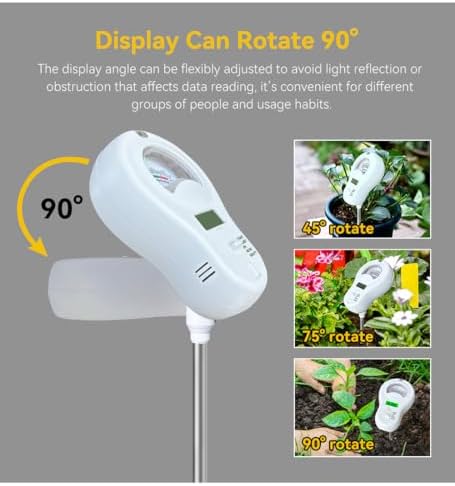 6-in-1 Soil Moisture Meter, PH Tester, Soil Moisture, Fertility, Sunshine Intensity, Temperature, Humidity, with Removable Probe for Gardens, Lawns, Farms (Including 1*AAA Batteries) (3) - Image 5