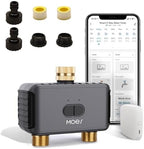 MOES WiFi Water Timer 2 Zone with BLE Hub, Brass Inlet & Outlet, Grey by MOES