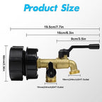 Upgrade Double Outlet IBC Tote Fittings, 275 330 Gallon IBC Tote Tank Hose Adapter 2.36" Fine Thread Water Tote Tank Hose Adapter, IBC Tote to Garden Hose Adapter for IBC Tote Water Tank - Image 5