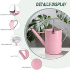 Metal Watering Can for Outdoor Plants, 1.7 Gallon Pink Garden Watering Can for Flower, Houseplants, Galvanized Finish - Image 5