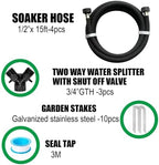 AMRITA 1/2"Soaker Hose KIT, 15ft 4Pack Garden Drip Hoses Plastic Couplings - Image 2