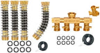 Morvat Heavy Duty Brass 4 Way Splitter with Rotating Arms & ON/OFF Valves, Includes Mount Kit PLUS 4 Pack Brass Garden Hose Kink Protector, Standard 3/4'' Threading, Includes 8 Rubber Washers and Tape by Morvat