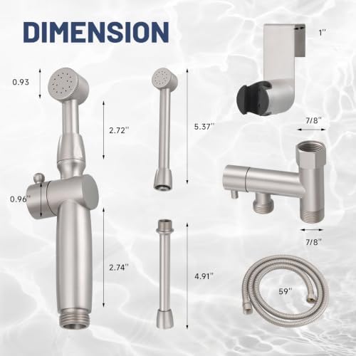 Handheld Bidet Sprayer Attachment for Toilet, Brass - Image 2