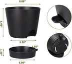 8 Inch Self Watering pots for Indoor, 6 Pack Plastic Plant Pots with Drainage Holes, Black - Image 4