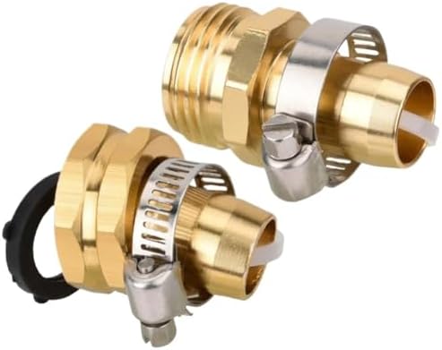 3/4 Inch Garden Hose Repair Mender Kit Hose Connector With Stainless Steel Clamp Connector Set Garden Watering Irrigation System(2pcs) by Unknown