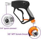 PWACCS Short Pressure Washer Gun with Swivel, 5000 PSI, Black - Image 4