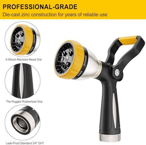 FANHAO 2 Pack Metal Lawn Sprinkler + Heavy Duty Fireman's Hose Nozzle - Image 4