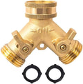 Garden Hose Splitter 3/4 Inch 2 Way Brass Garden Hose Splitter Y-Type Tap Watering Connector Distributor for Outdoor Faucet by Unknown