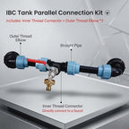 Heavy Duty Nickel-Plated Brass Rain Barrel Diverter Kit for 2 Barrels with PE Hose & Fittings Leak-Resistant Connector for IBC Tote Water Transfer - Image 3